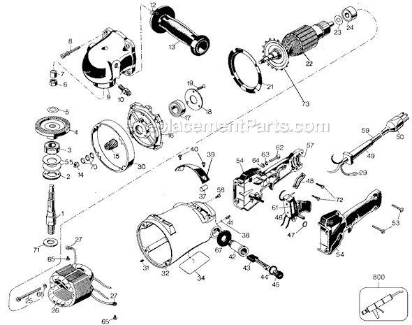Page A Diagram and Parts List for 4052 Type 4 Black and Decker Sander Polisher
